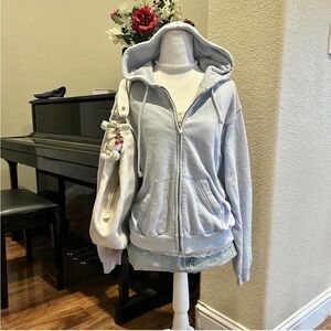 Hollister Light Blue Zip Up Hoodie
